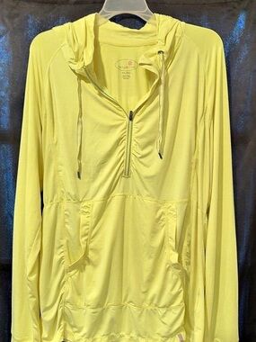 tangerine Women's Bright 12Yellow Hooded Pullover Jacket Size XXL Like New